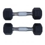 Slim Line 2KG Pair Hex Dumbbell Rubber Coated - Black