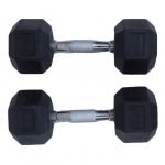 Slim Line 8KG Pair Hex Dumbbell Rubber Coated (China) - Black