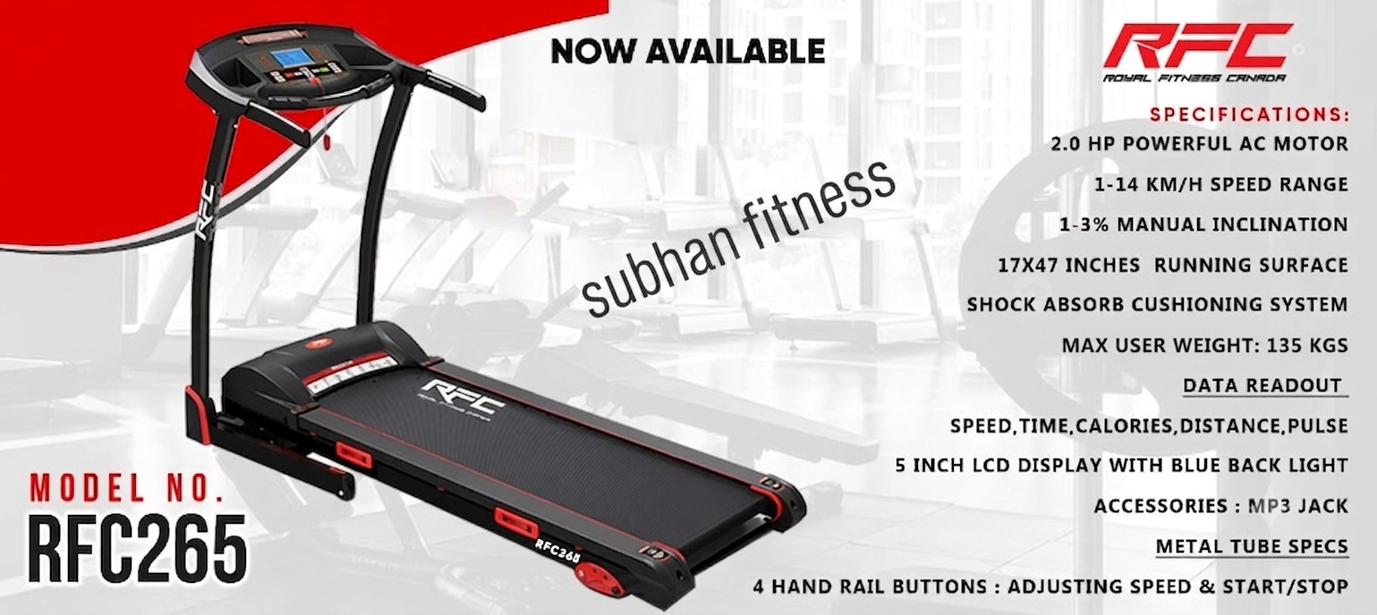 Royal Fitness Canada RFC 265 AC Motor Treadmill Price in Pakistan