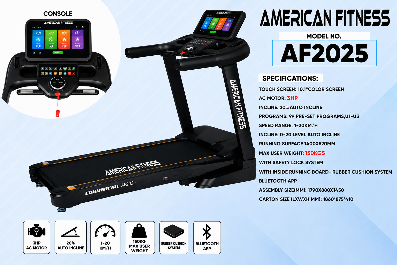 American Fitness AF2025 Treadmill in Pakistan