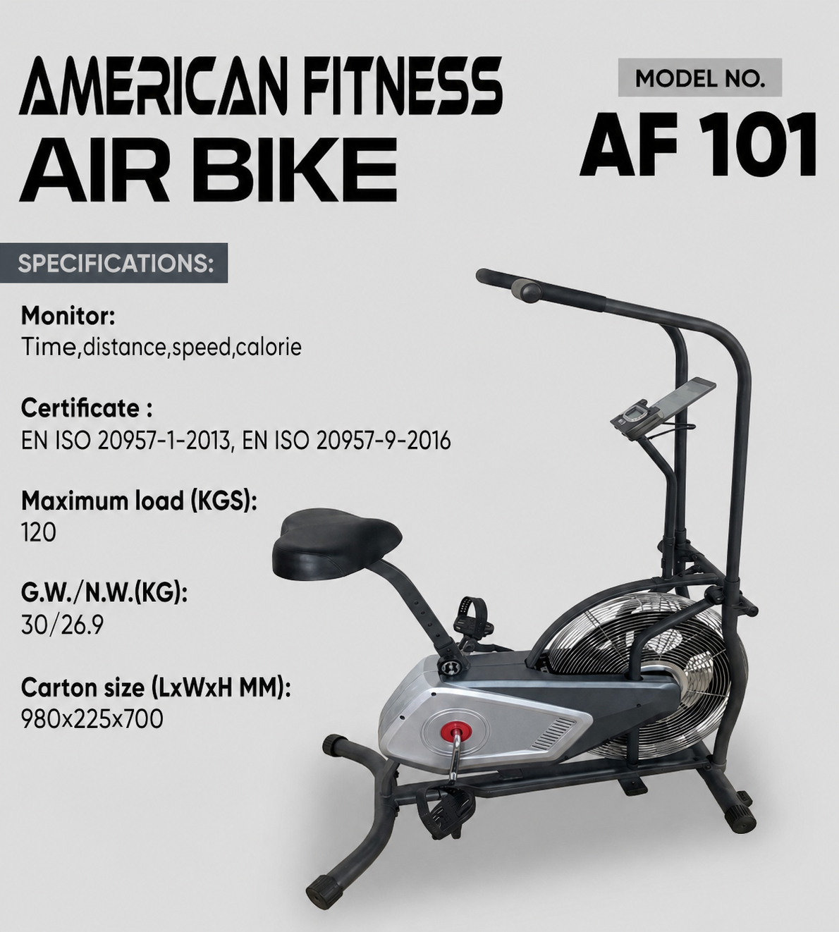 American Fitness Air Bike AF101