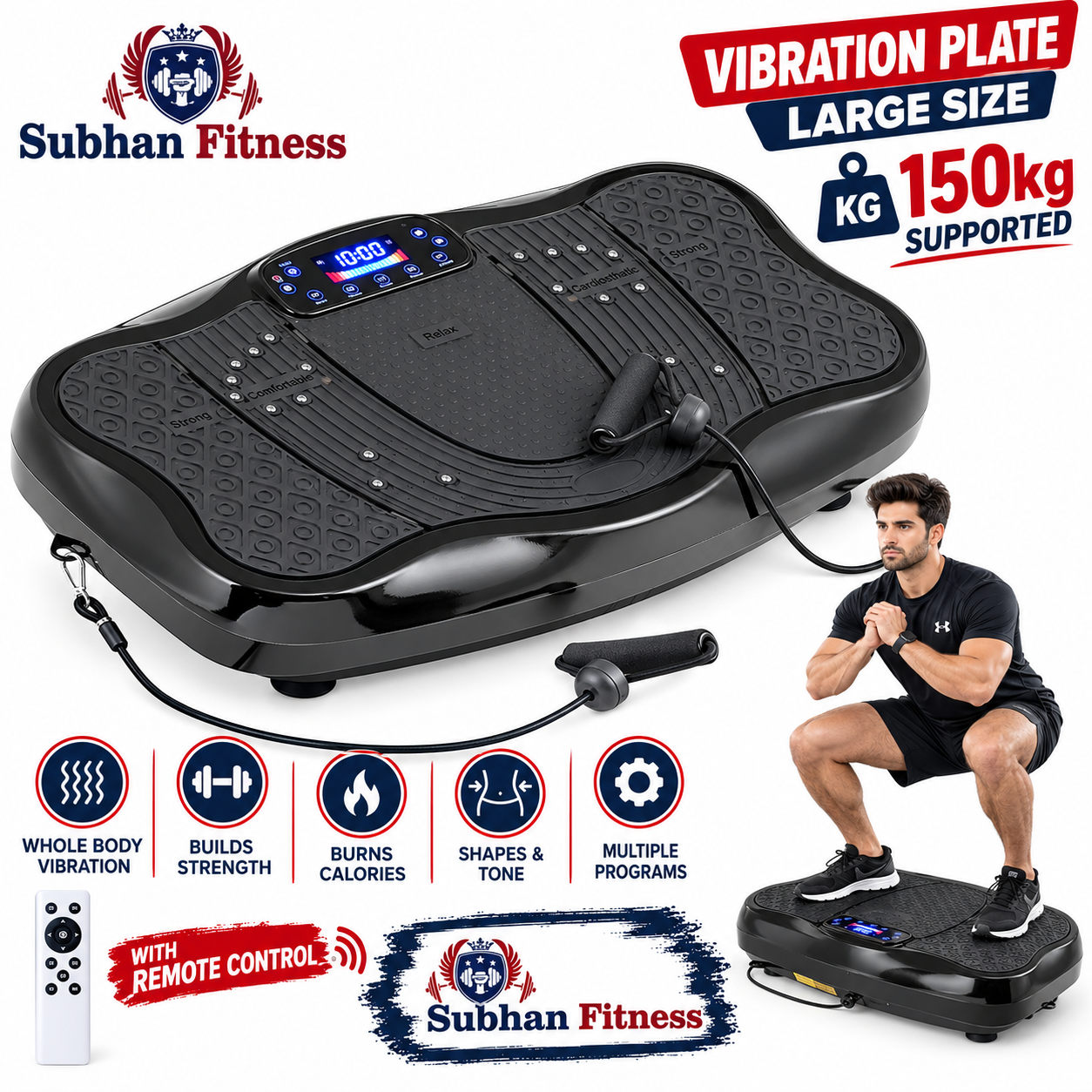 Vibration Plate Machine – Large Size, 150kg Capacity
